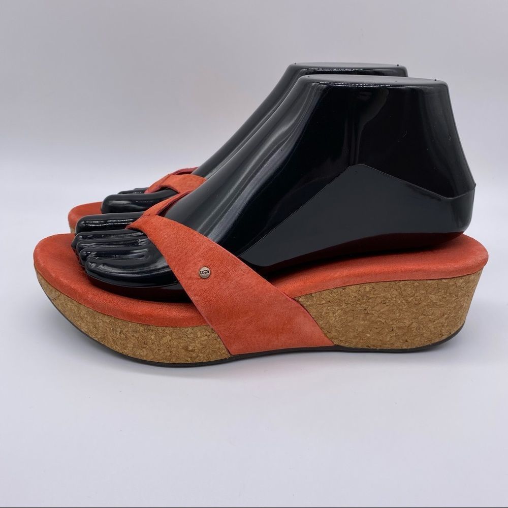 UGG. Pink suede platform women sandals size 7